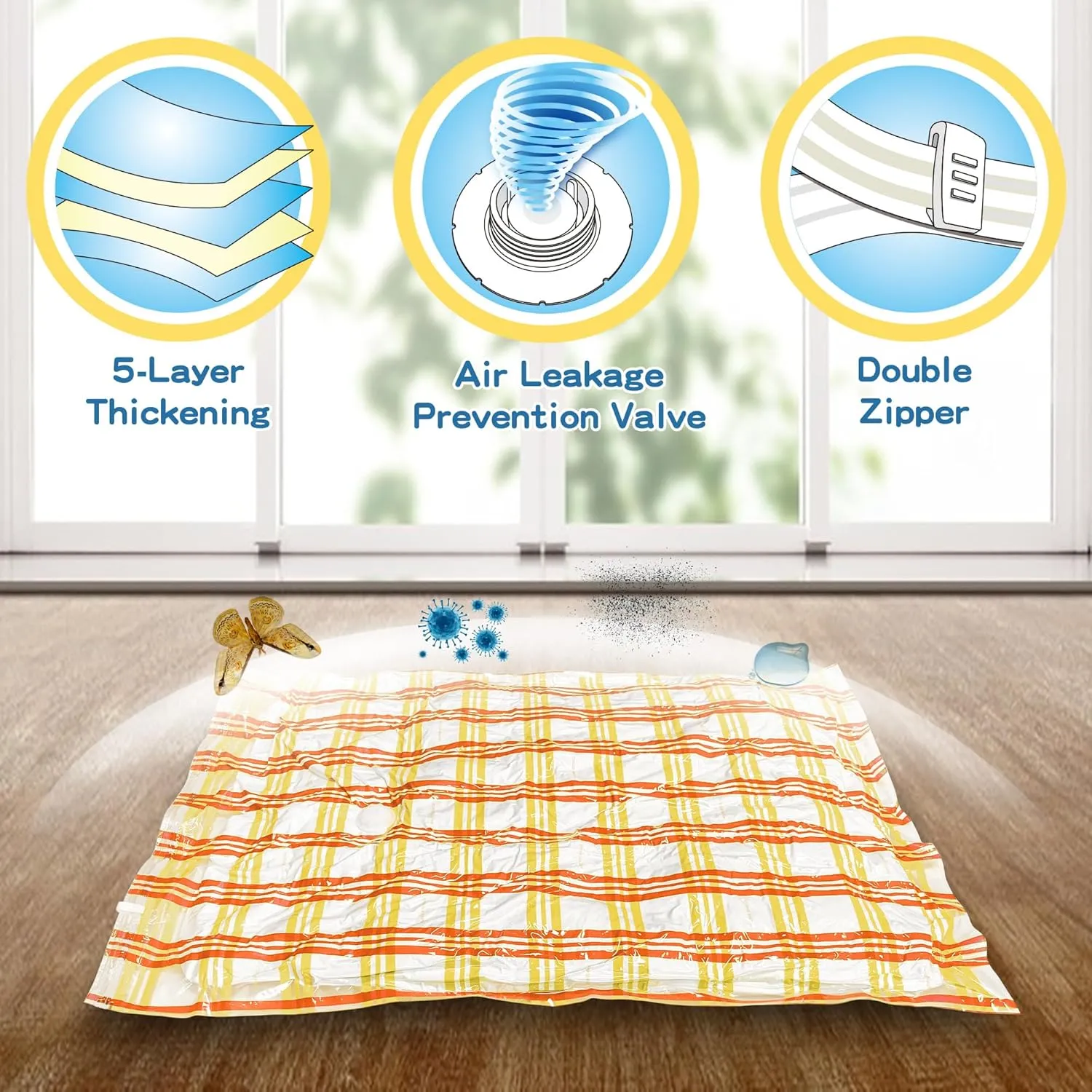 10 Medium Vacuum Storage Bags - Space Saver Seal Bags for Clothes, Comforters, Blankets & Bedding (10M)
