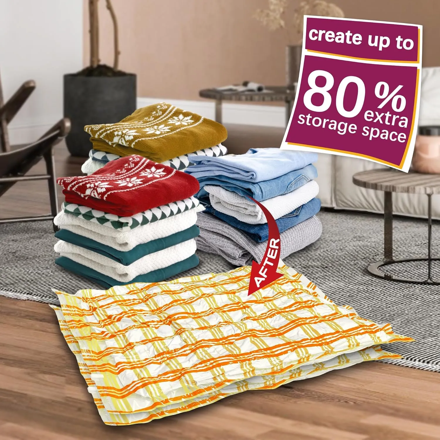 10 Medium Vacuum Storage Bags - Space Saver Seal Bags for Clothes, Comforters, Blankets & Bedding (10M)