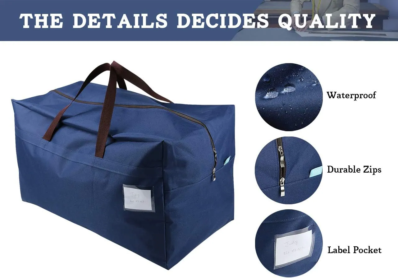 100L House Moving Organizer Bags, College Dormitory Storage Bags, Traveling Duffel Tote Storage Bag, Blue