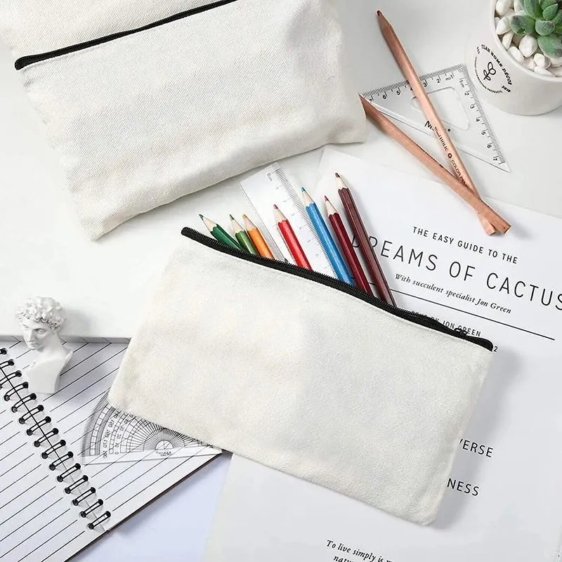 10x Canvas Zipper Pouches Makeup and DIY Craft Cases