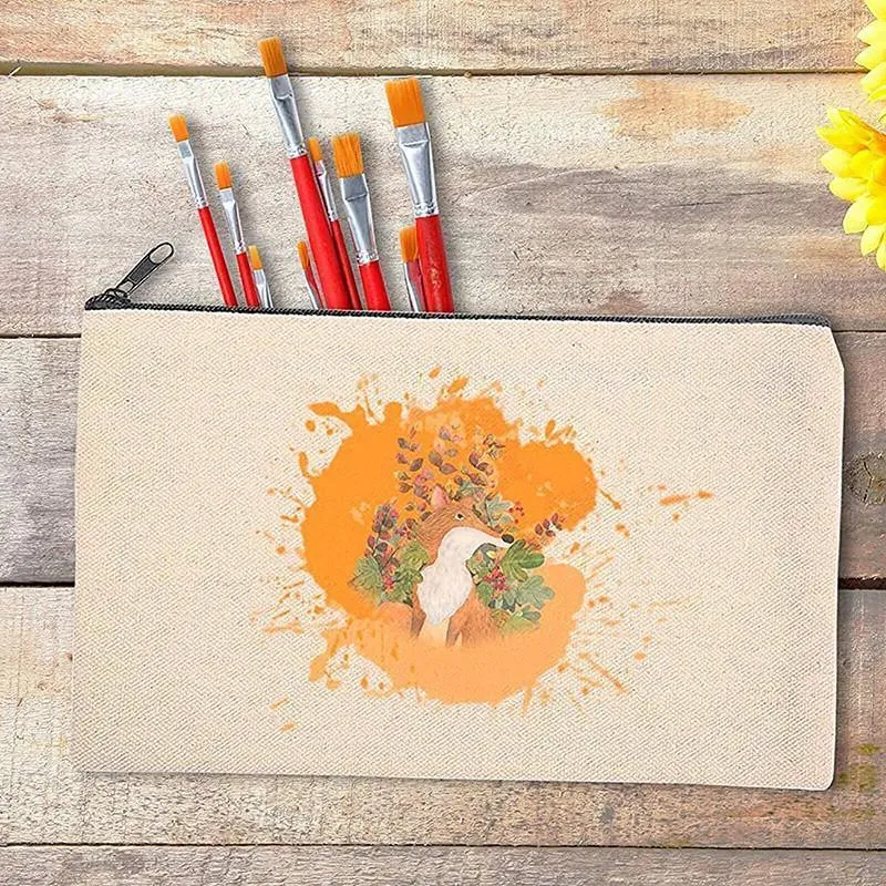 10x Canvas Zipper Pouches Makeup and DIY Craft Cases