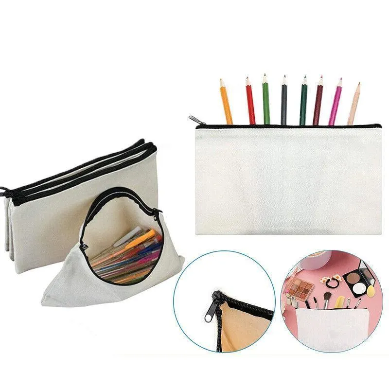 10x Canvas Zipper Pouches Makeup and DIY Craft Cases