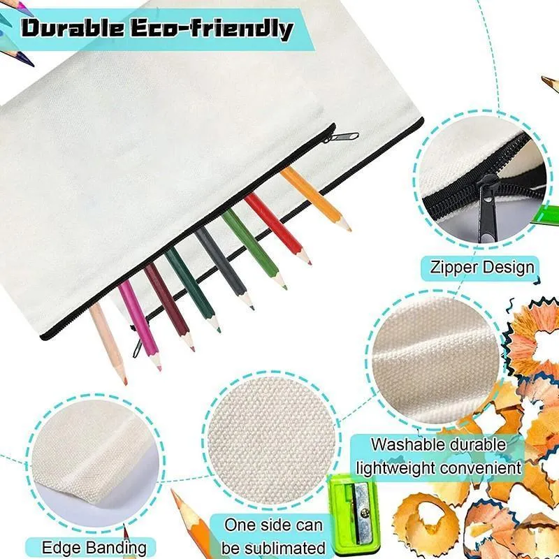 10x Canvas Zipper Pouches Makeup and DIY Craft Cases