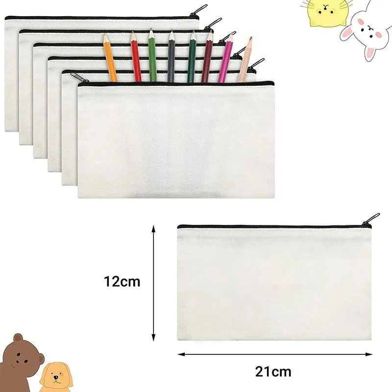 10x Canvas Zipper Pouches Makeup and DIY Craft Cases