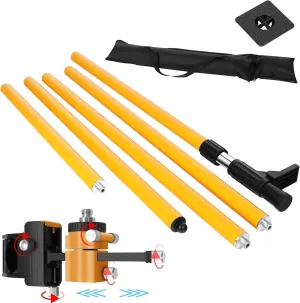 13.8 foot/4.2 meter laser telescopic rod, professionally adjustable laser horizontal mounting rod, 1/4 inch by 20 inch laser bracket, 5/8 "-11 adapter nut for rotary and linear lasers