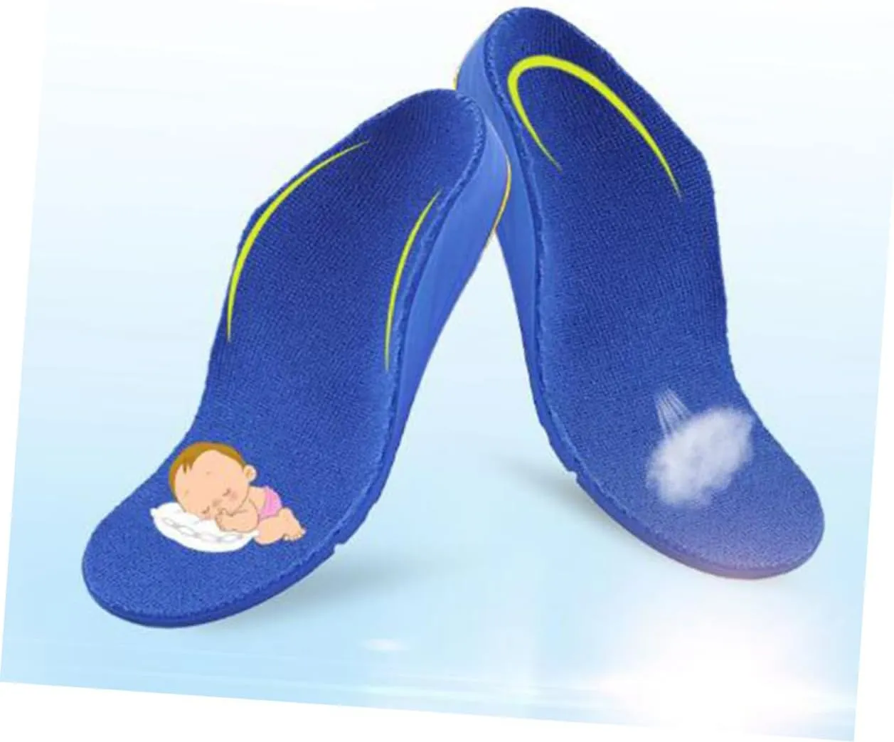 2 Pairs Kids Full Insoles Absorbing Pads for Basketball Sneakers Breathable Correcting Size 23-26