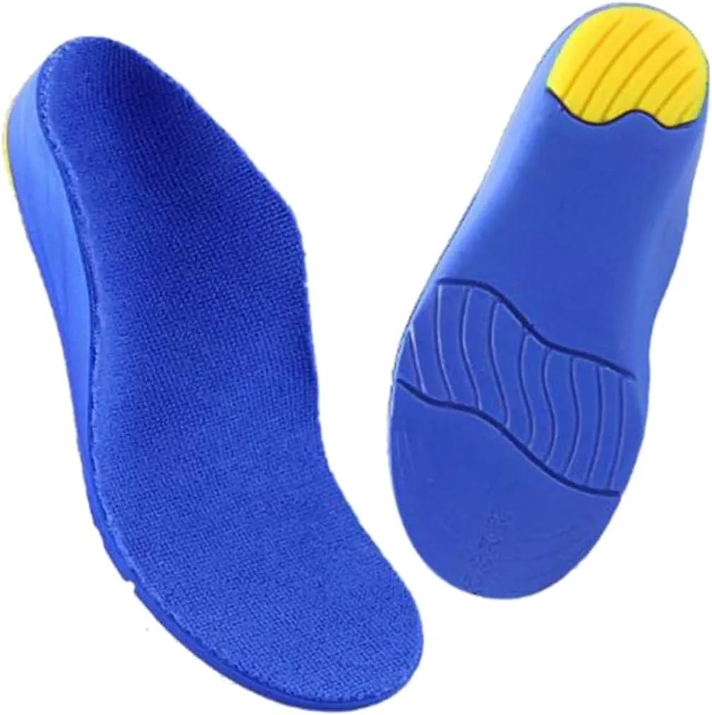 2 Pairs Kids Full Insoles Absorbing Pads for Basketball Sneakers Breathable Correcting Size 23-26