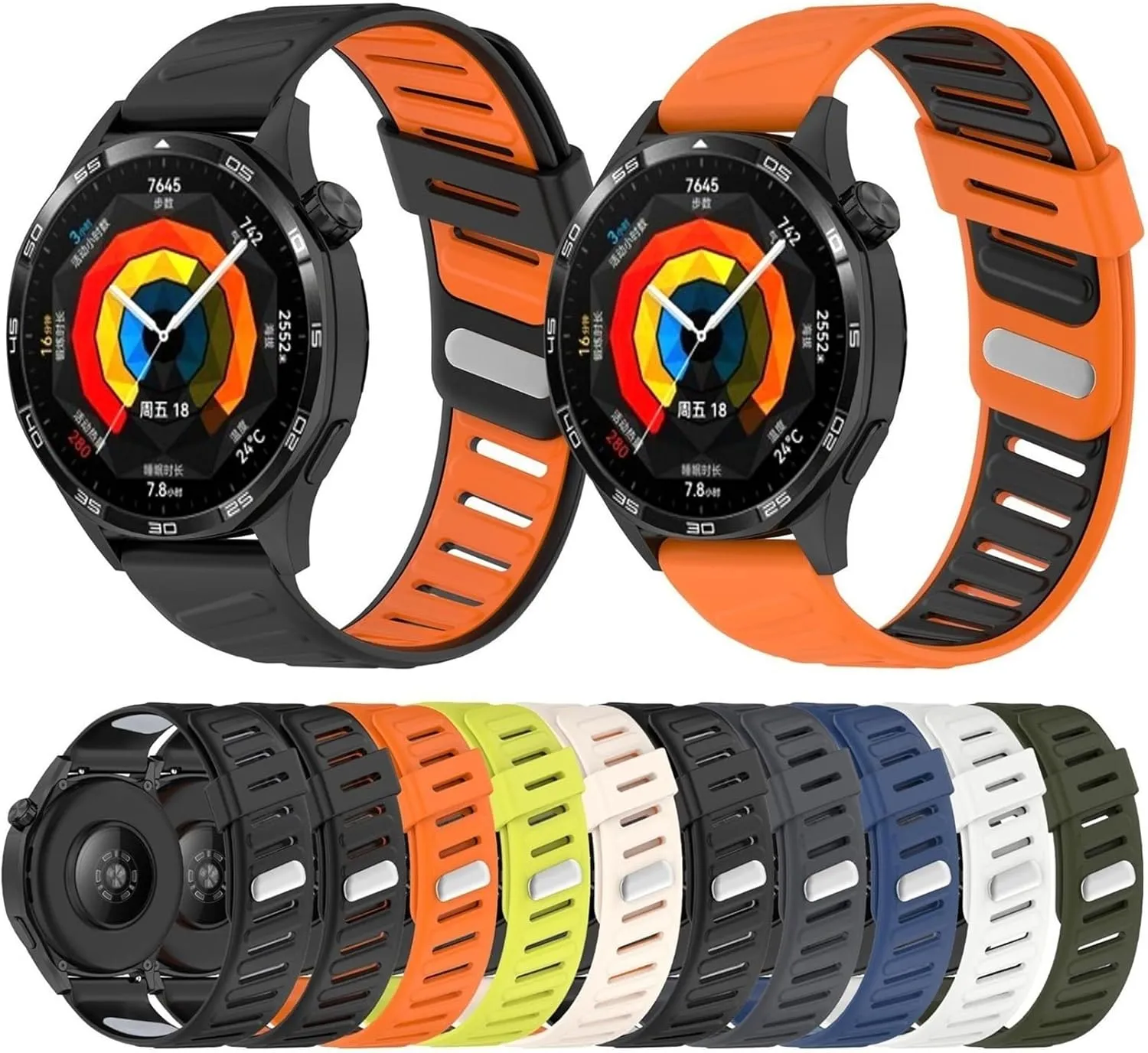22mm Silicone Breathable Band For Huawei Watch Ultimate GT4 GT5 GT5Pro 46MM GT3 GT2 Replace Sports Bracelet