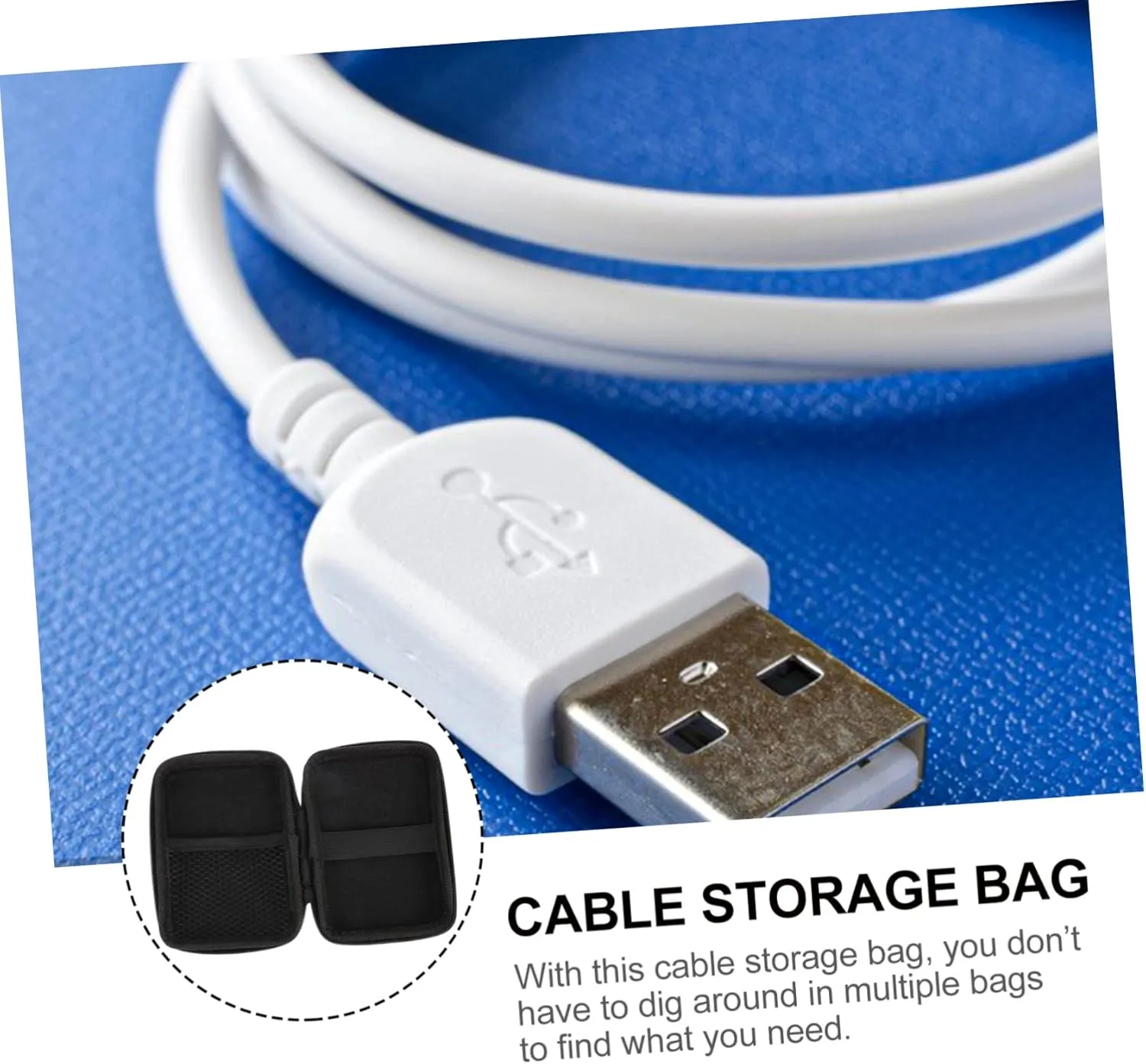 2sets Portable Waterproof Case for Travel Cord Organizer Bag Cable Management Organizers 2pcs*2