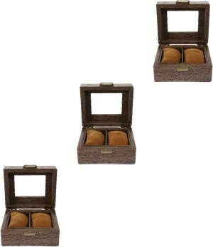 3pcs Box Wood Grain Watch Box watches for men men's watch travel pillow case wristwatches storage bracelet display watch display case for men Bracelet Organizer Watch Case