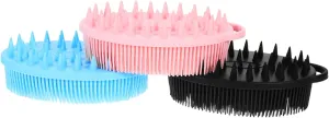 3pcs Double-Sided Silicone Bath Brush Body Scrub Manual Handheld Facial Cleansing Brush Exfoliating Shower Scrubber Soft Body Cleaning Brush Handheld Facial Exfoliator