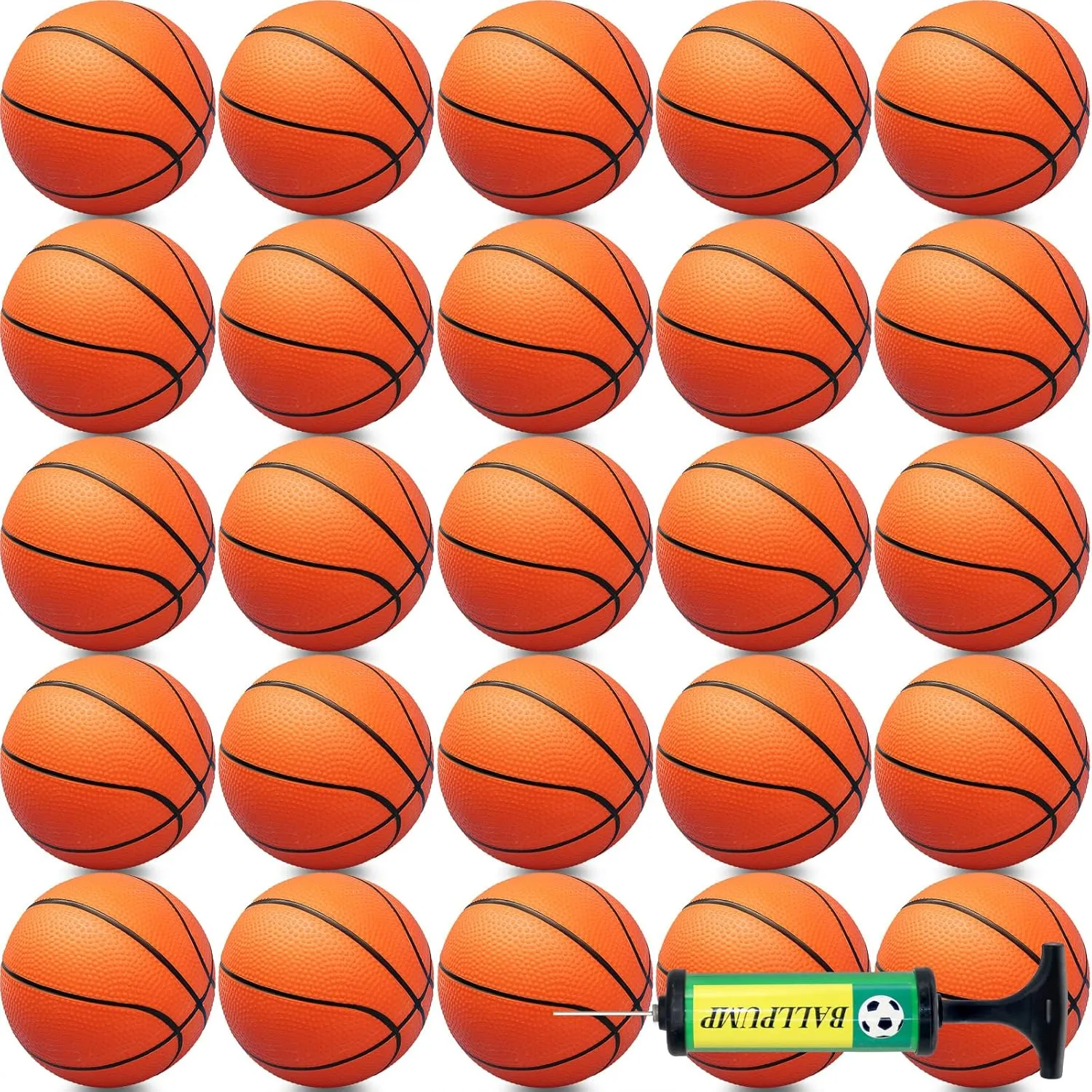 40Pcs 5" Inch Mini Basketball Balls Bulk Small Basketball Set with Pump, PVC Small Basketball for Over The Door Basketball Hoop Games Party Favors Indoor Outdoor Play Adults Kids Pool Beach Basketball