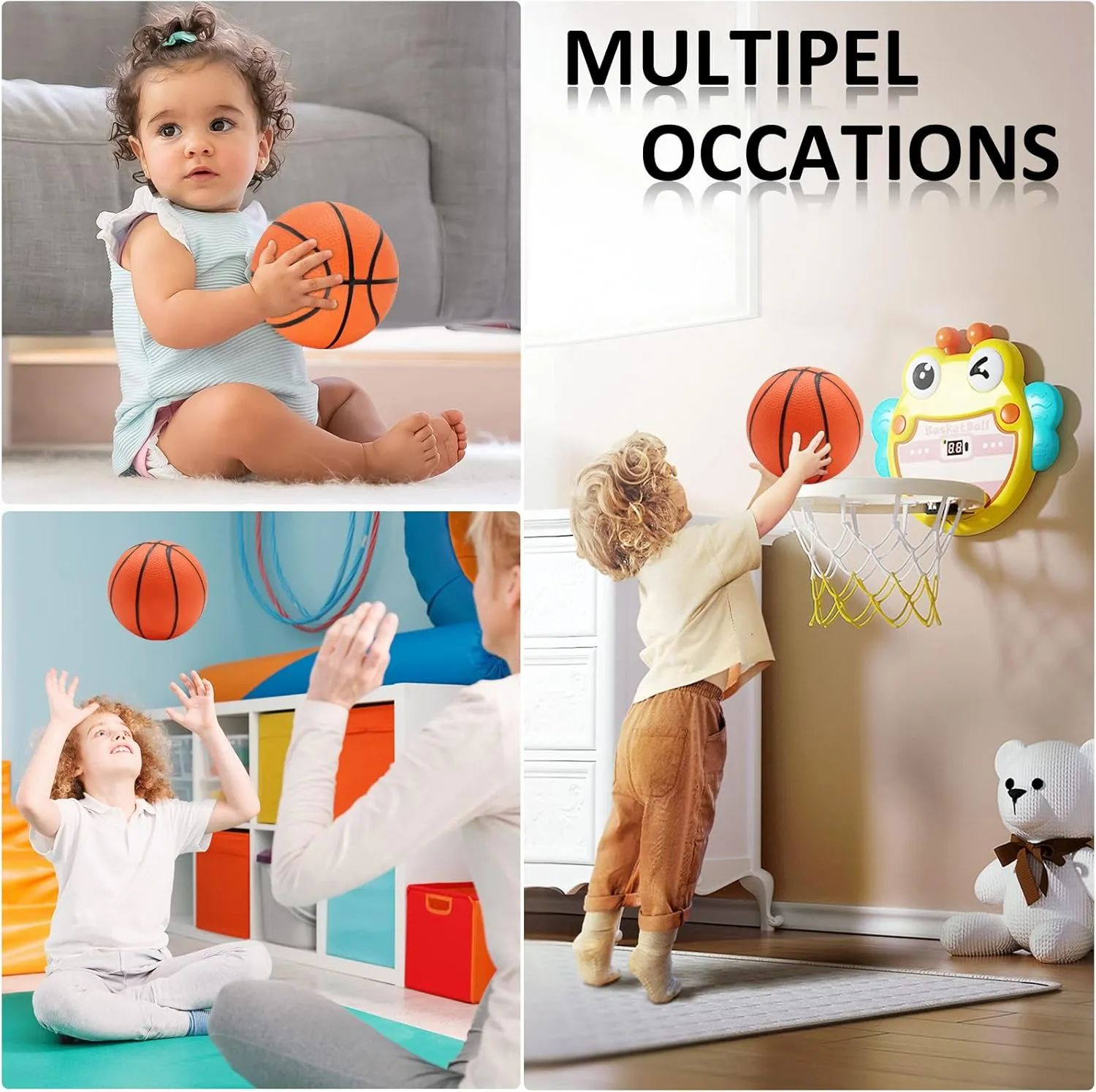 40Pcs 5" Inch Mini Basketball Balls Bulk Small Basketball Set with Pump, PVC Small Basketball for Over The Door Basketball Hoop Games Party Favors Indoor Outdoor Play Adults Kids Pool Beach Basketball
