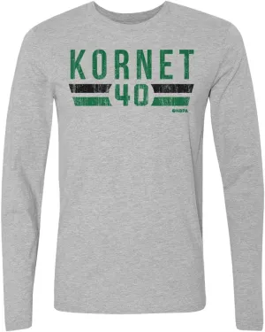 500 LEVEL Luke Kornet Long Sleeve Shirt - Vintage Boston Basketball Men's Apparel - Luke Kornet Boston Font