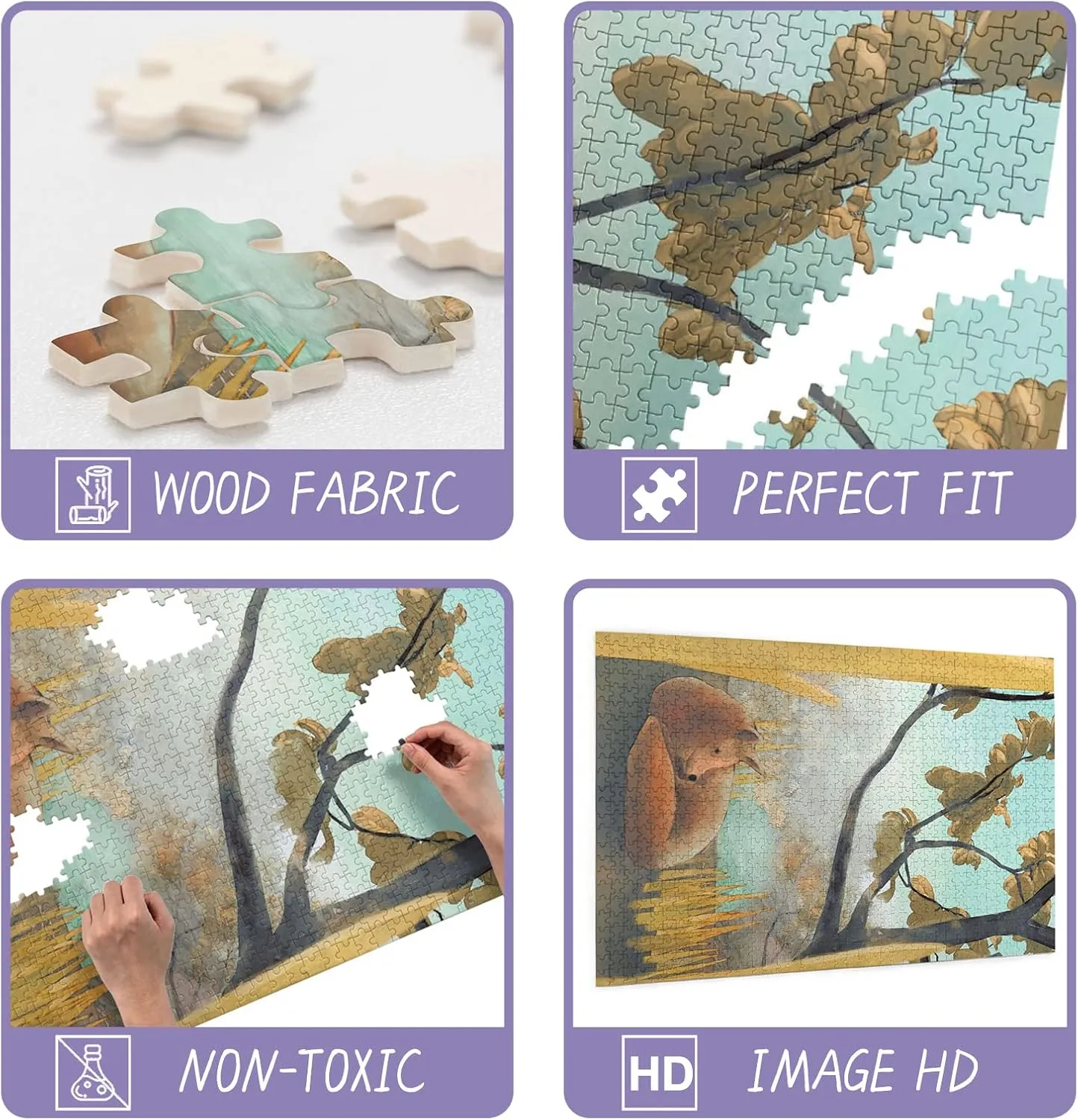 500 Piece Jigsaw Puzzle - Girl with Piano Rounded Corner Design Safe Wooden Jigsaw Toys, Small Recreational Educational Puzzles for Adults and Children Home Decor