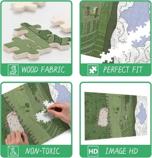 500 Piece Jigsaw Puzzle - Girl with Piano Rounded Corner Design Safe Wooden Jigsaw Toys, Small Recreational Educational Puzzles for Adults and Children Home Decor
