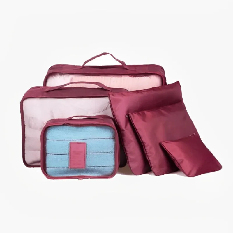 6 PC Portable Travel Luggage Packing Cubes