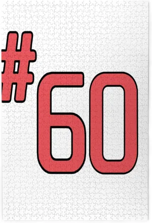 #60 Design,Puzzle Board,Portable Wooden Jigsaw Puzzle for Adults,Team Number 60,Birthday Gift for Family and Friends,Red and Black Plastic Box Storage 1000PCS
