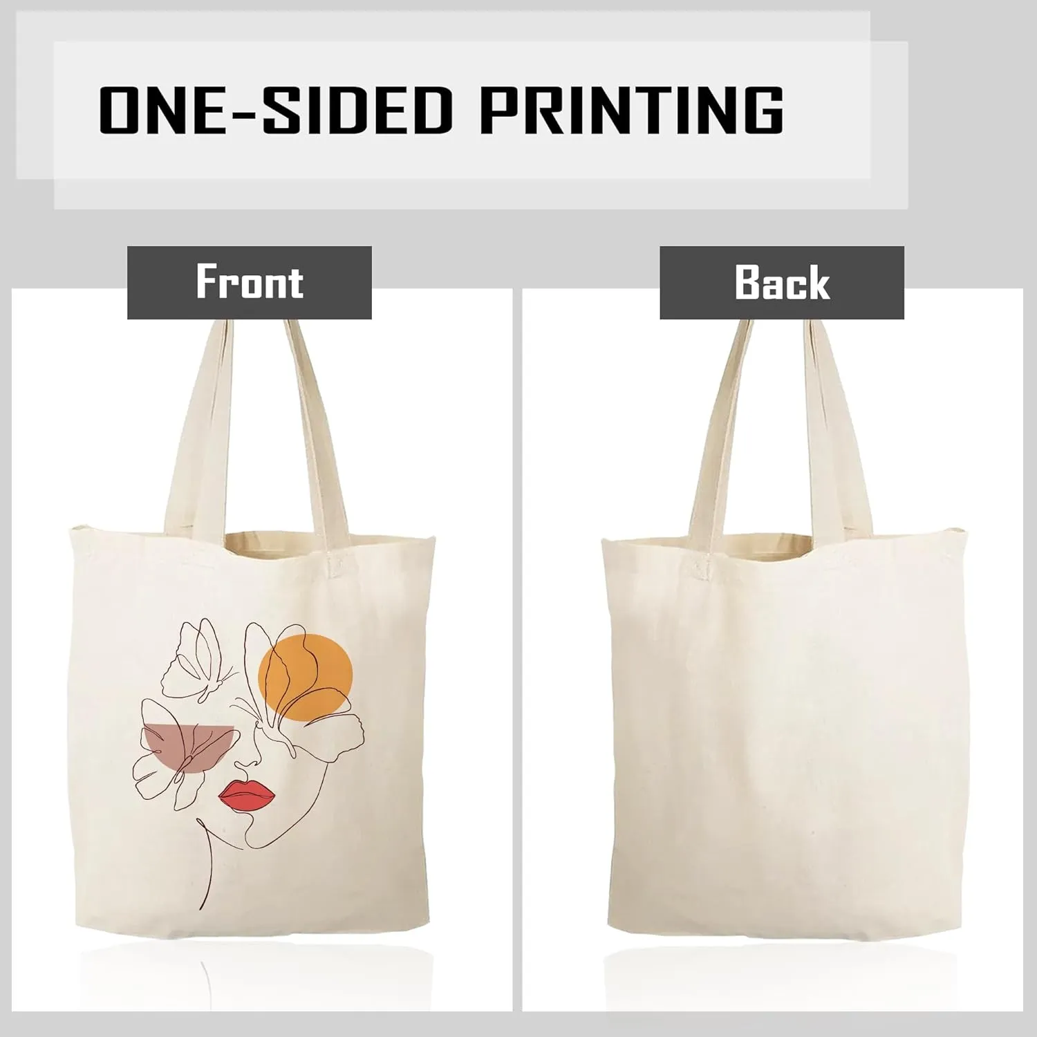 Abstract Art Butterfly Canvas Tote Bag Shoulder Zipper Pocket Cute Aesthetic Minimalist Design Women Teacher Lady Shopping Book Reusable Grocery Work Storage Personalized Fashion Cloth Cotton
