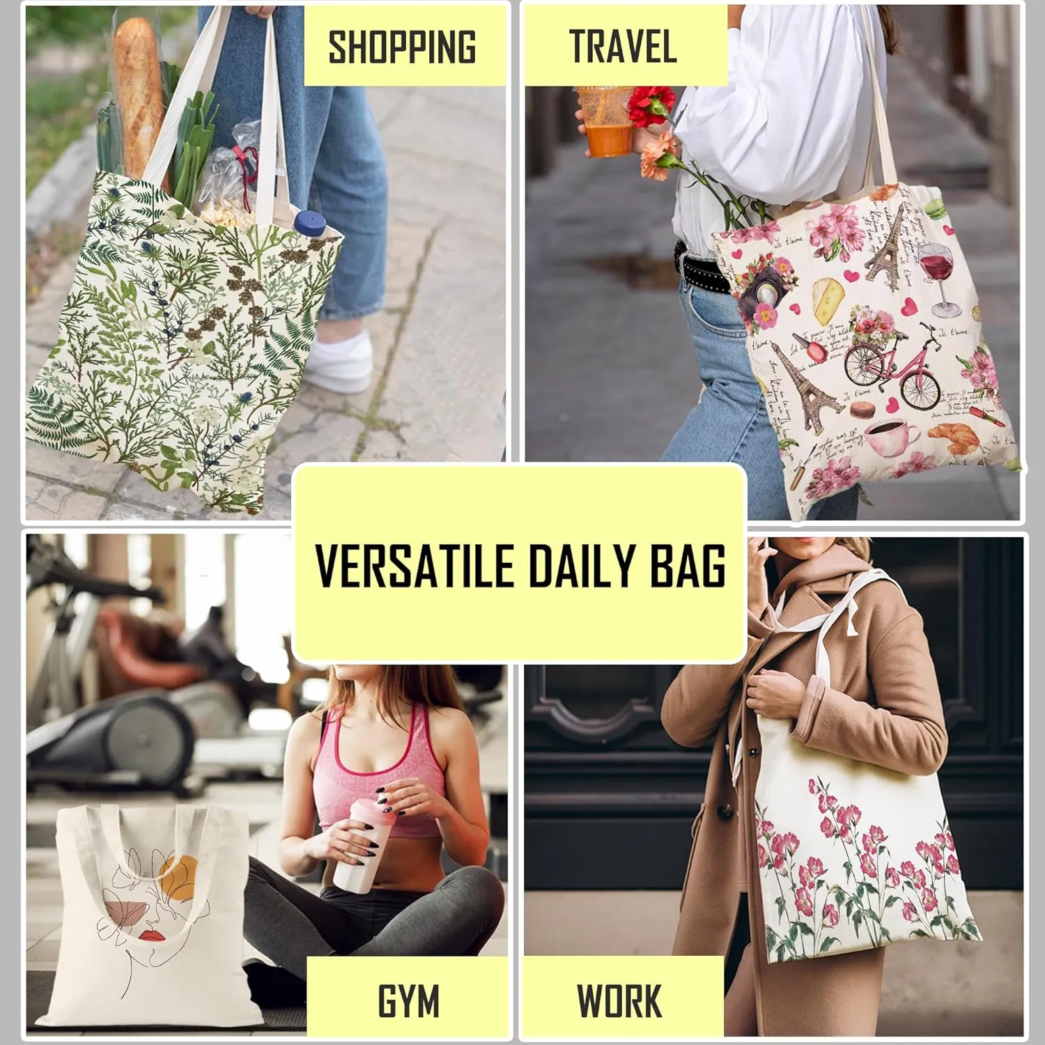 Abstract Art Butterfly Canvas Tote Bag Shoulder Zipper Pocket Cute Aesthetic Minimalist Design Women Teacher Lady Shopping Book Reusable Grocery Work Storage Personalized Fashion Cloth Cotton