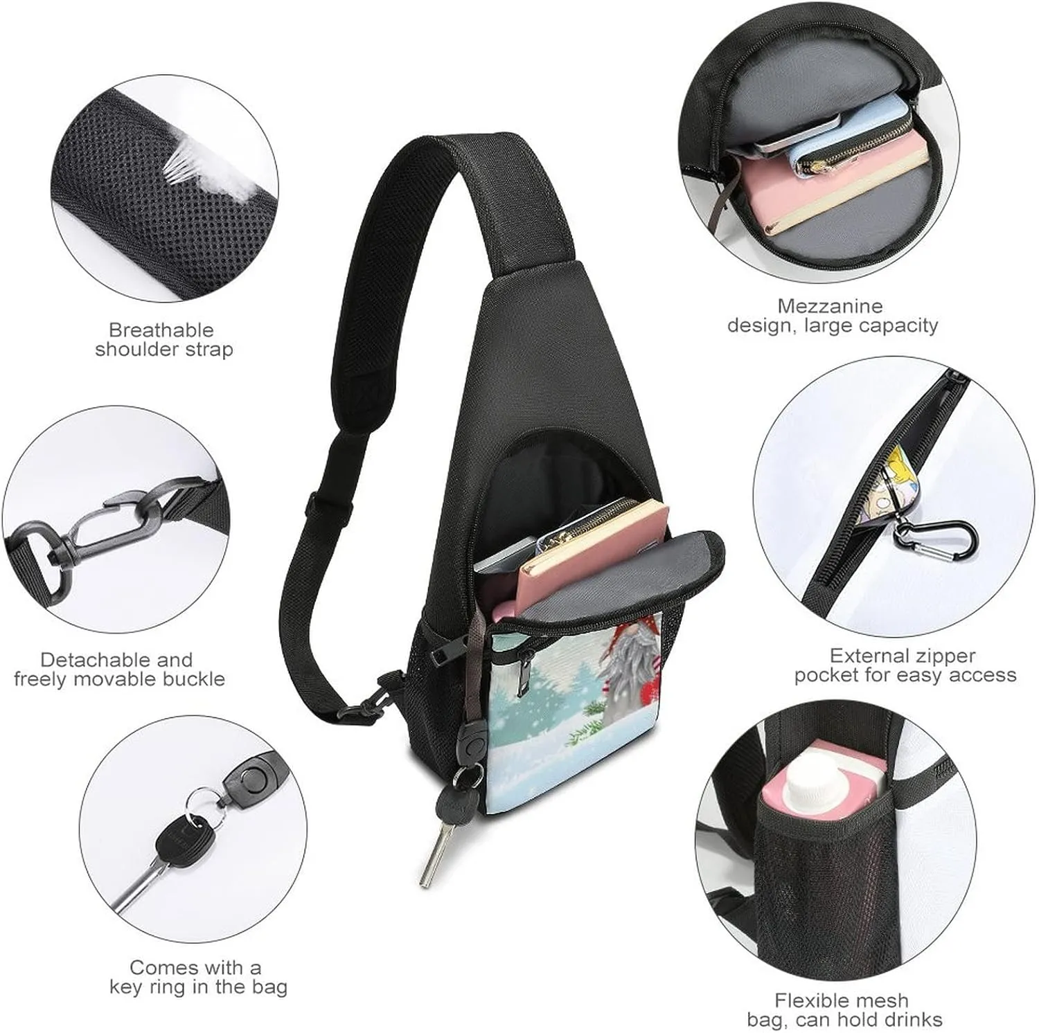 Adjustable Fanny Waist Pack Pouch, Crossbody Durable Runners Bag Wallet for Sports Cycling Gym Hiking Fitness Women Men