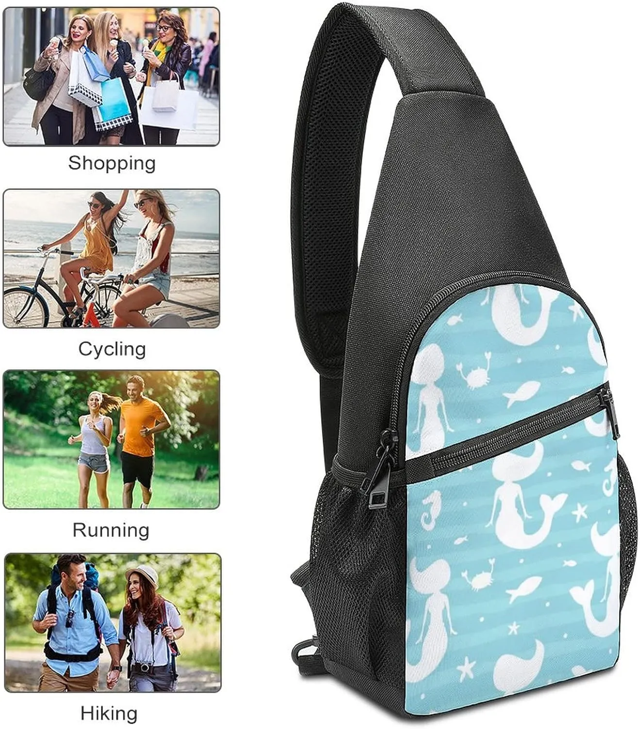 Adjustable Fanny Waist Pack Pouch, Crossbody Durable Runners Bag Wallet for Sports Cycling Gym Hiking Fitness Women Men