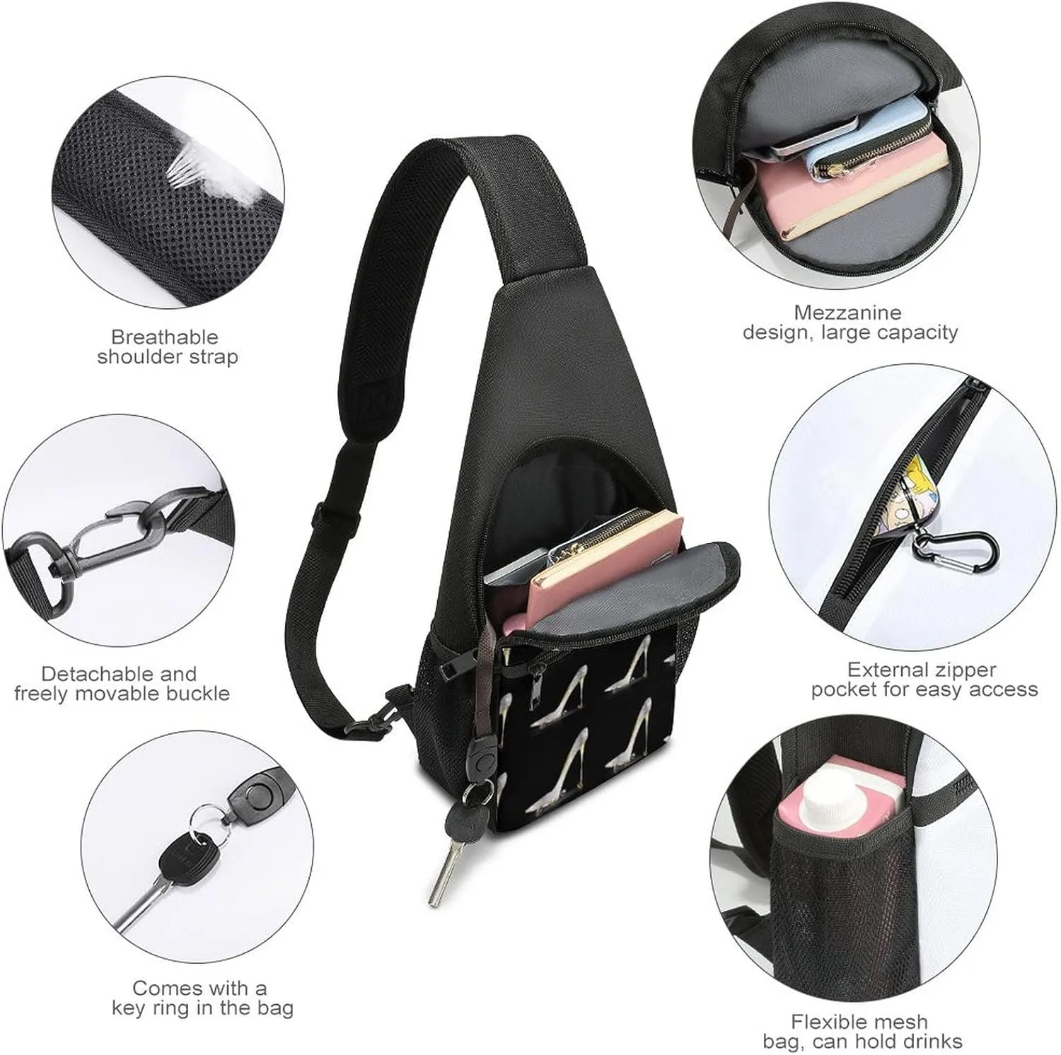 Adjustable Fanny Waist Pack Pouch, Crossbody Durable Runners Bag Wallet for Sports Cycling Gym Hiking Fitness Women Men