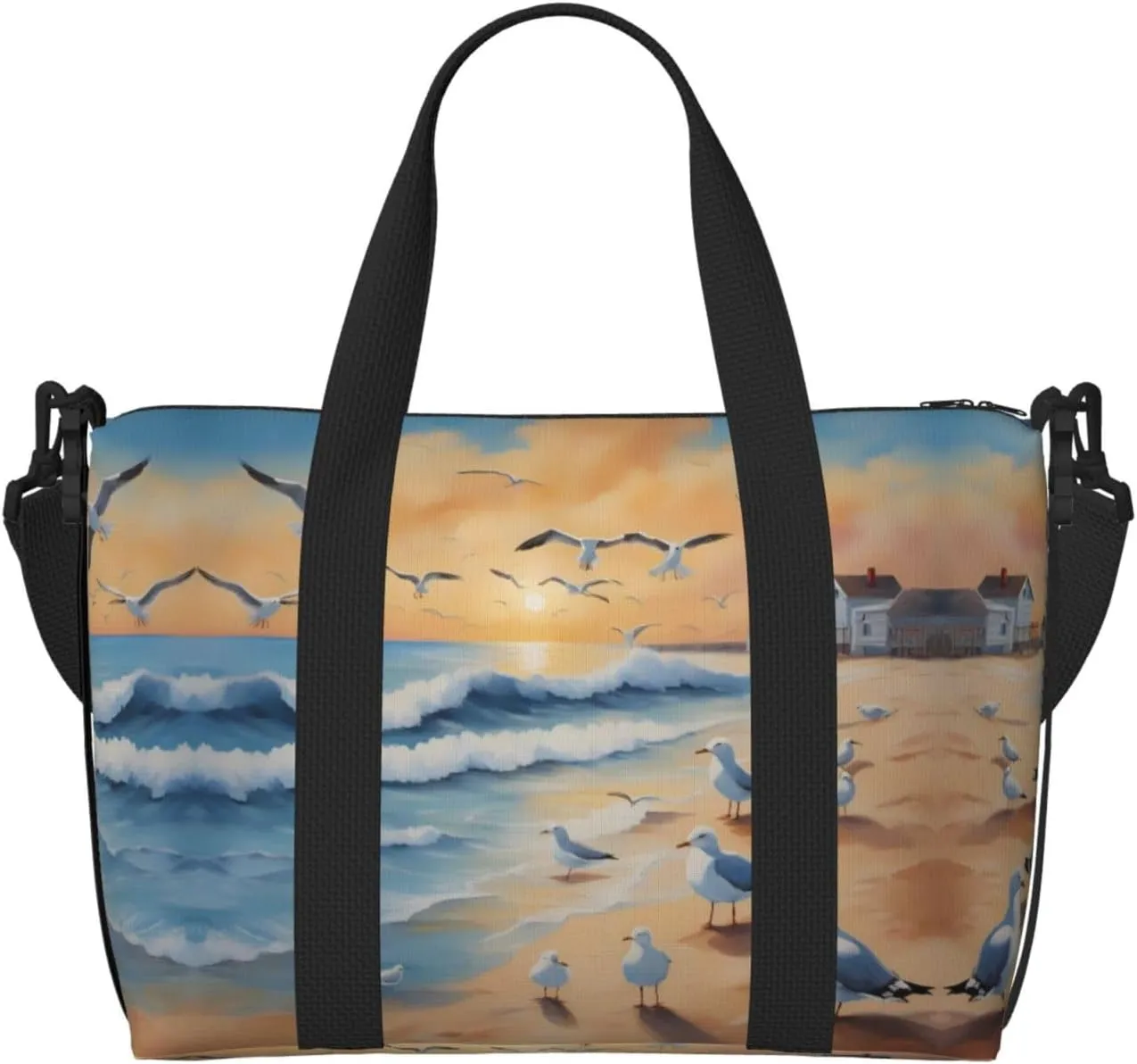 airborne seagulls Crossbody handbag, travel casual handbag, suitable for work, travel, fitness, tourism, women's zipper storage bag,
