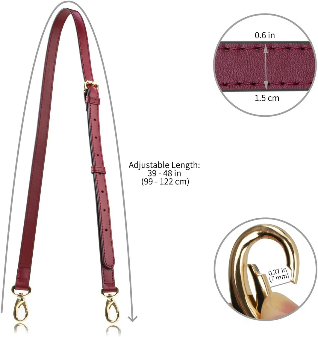 Allzedream Genuine Leather Purse Strap Replacement Crossbody Handbag Long Adjustable