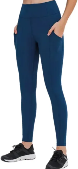 Amelia High-Rise Sports Leggings: Breathable and Quick-Drying Yoga Pants with Side Pockets, Four-Way Stretch