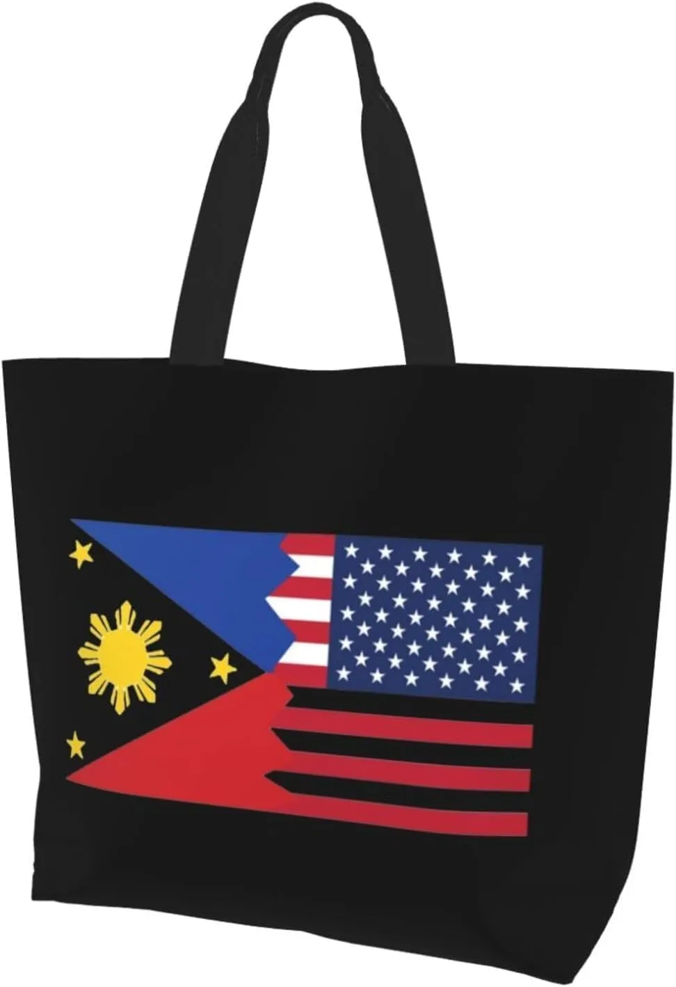 American Philippines Women's Lightweight Canvas Handbag Waterproof Reusable Shopping Bag