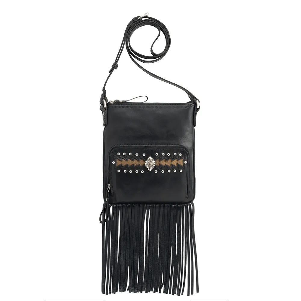 AMERICAN WEST Moon Dancer Crossbody Bag/Wallet - Black/Brown