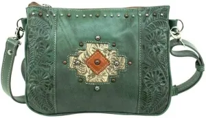American West Multi-Compartment Womens Crossbody Bag for Women - 100% Genuine Leather
