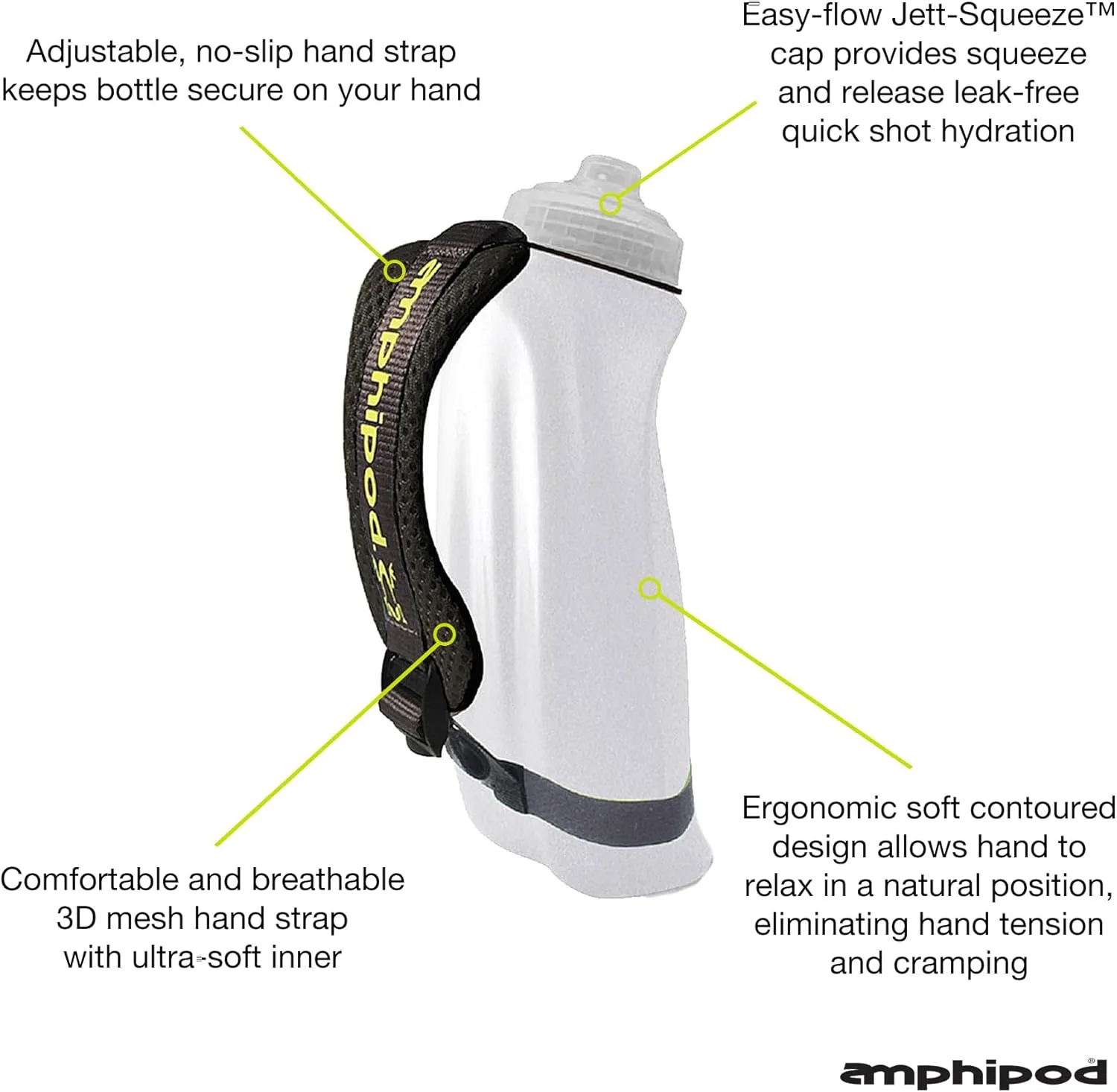 Amphipod Get Fit Kit Run Set, Includes 12oz Hydraform Handheld & Airflow MicroStretch Belt for Runners - Charcoal - OS