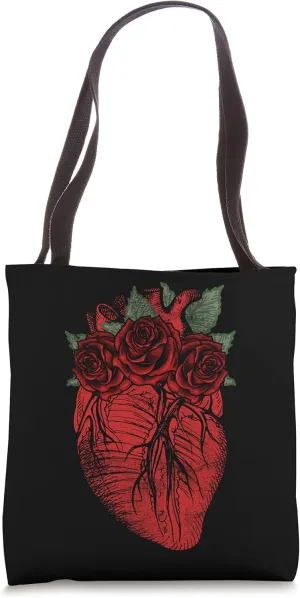 Anatomy Heart Flowers Doctor Nurse Cardiologist Cardiology Tote Bag