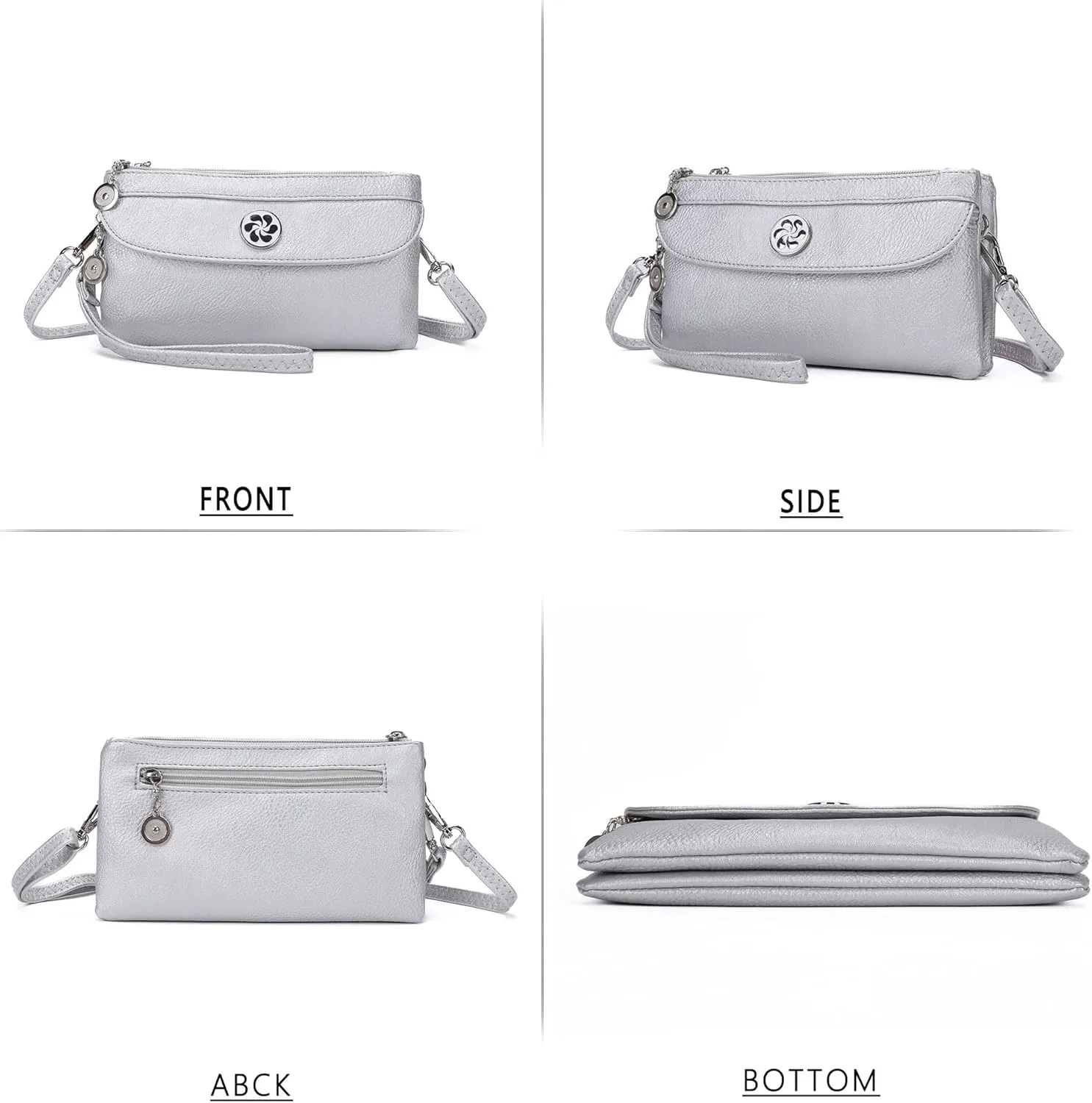 Angel Kiss Crossbody Bags Small Purses for Women Vegan Leather Cell Phone Wallet Purse with Wristlet Strap