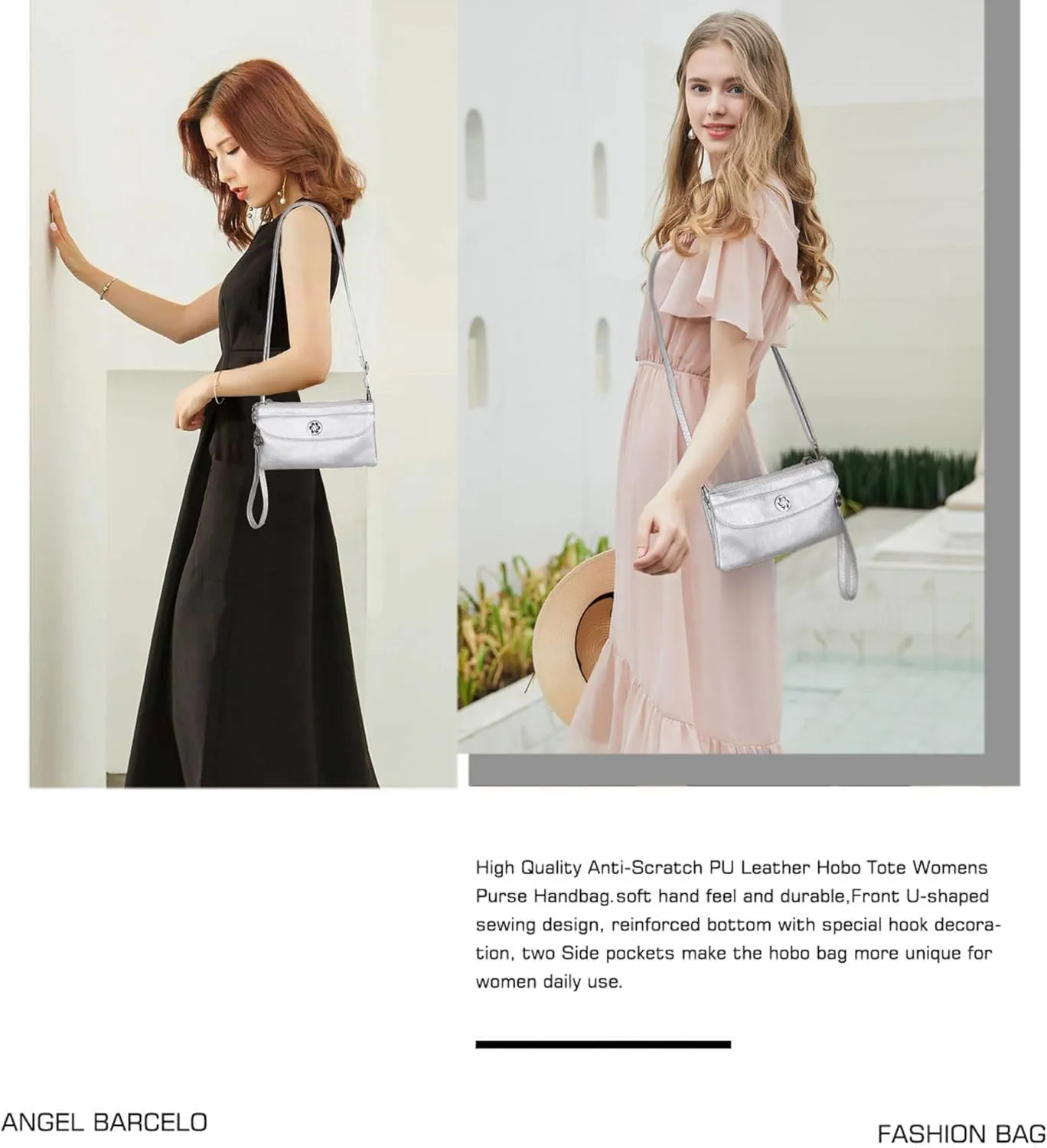 Angel Kiss Crossbody Bags Small Purses for Women Vegan Leather Cell Phone Wallet Purse with Wristlet Strap