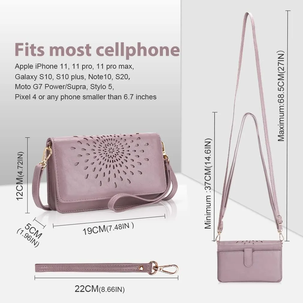 APHISON Crossbody Bags For Women,Wristlet Wallet Phone Purse Shoulder handbags Multi-Function Small RFID Clutch Card Holder