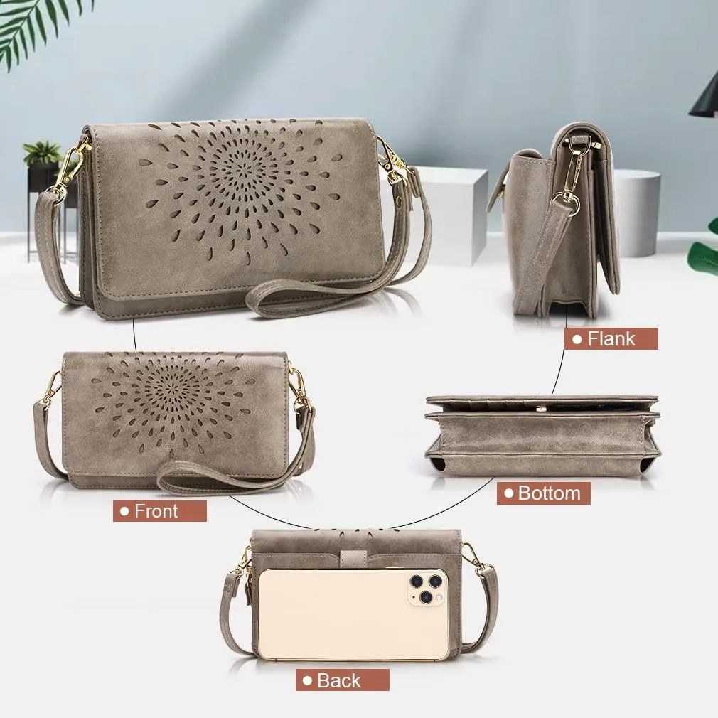 APHISON Crossbody Bags For Women,Wristlet Wallet Phone Purse Shoulder handbags Multi-Function Small RFID Clutch Card Holder