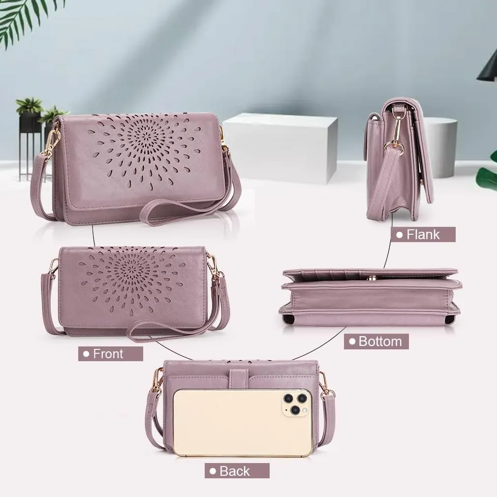 APHISON Crossbody Bags For Women,Wristlet Wallet Phone Purse Shoulder handbags Multi-Function Small RFID Clutch Card Holder