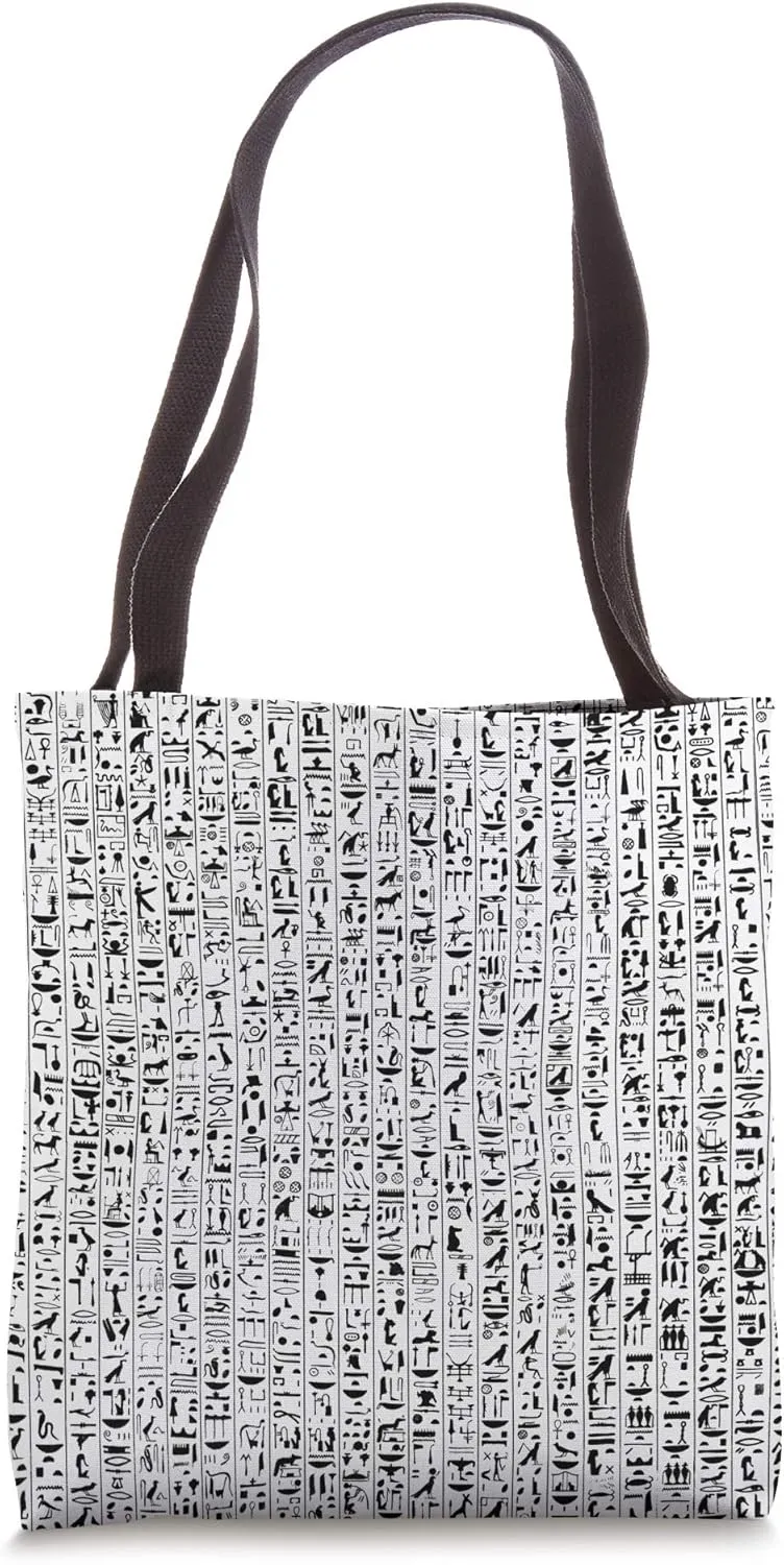 Archaeology Ancient Egyptian Hieroglyphics Pattern White Tote Bag