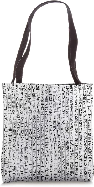 Archaeology Ancient Egyptian Hieroglyphics Pattern White Tote Bag
