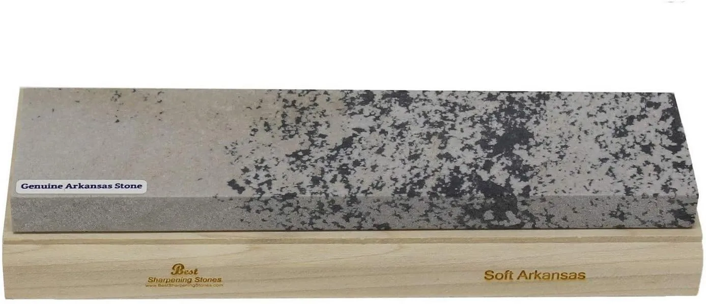 Arkansas Sharpening Stone Set - Wood Mounted 10"