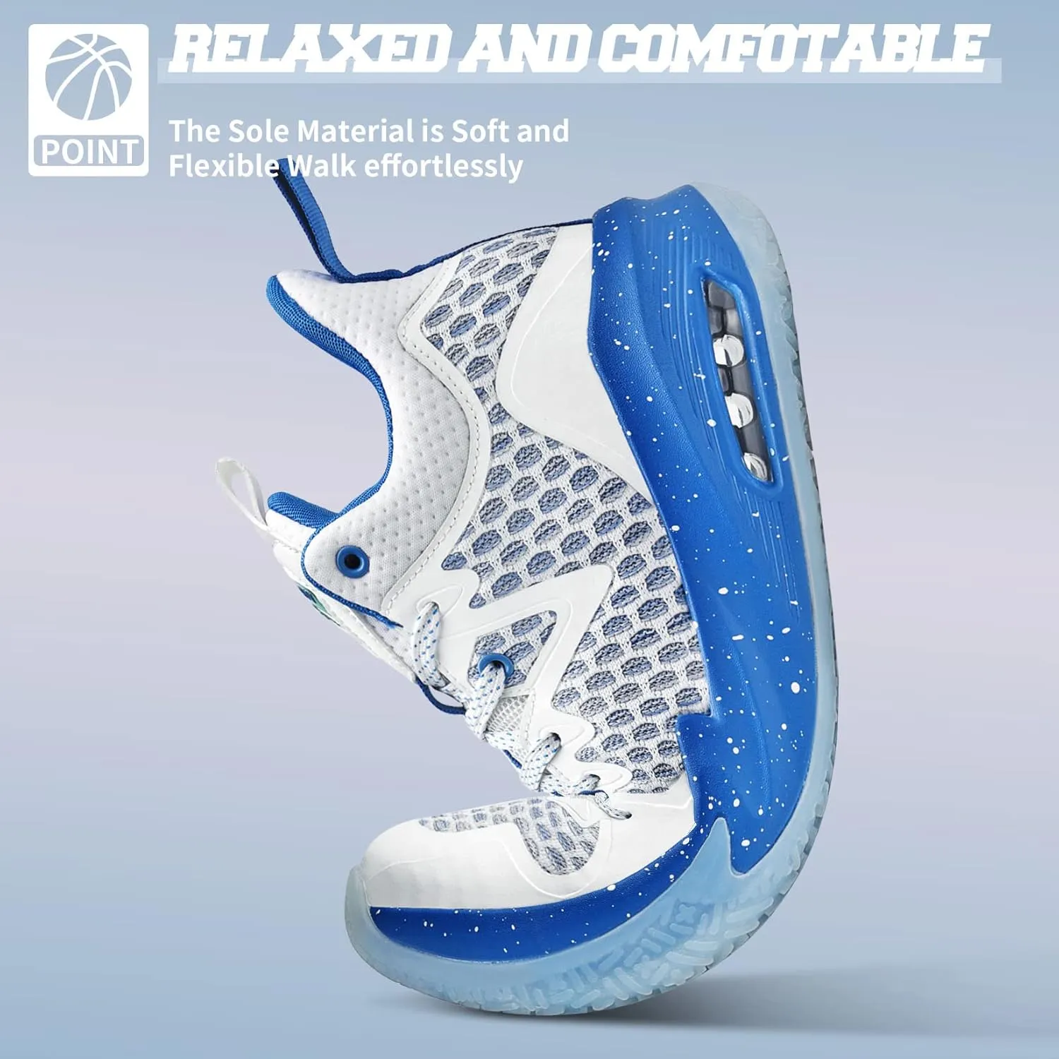 ASHION Men Basketball Shoes Arch Support Mens Sneakers Anti Slip Breathable Comfortable High Top Sports Running Walking Tennis Shoes