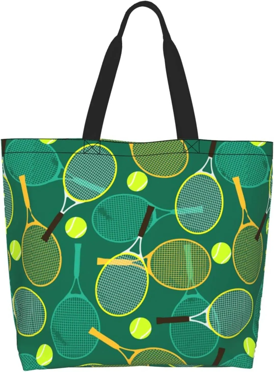 ASYG Tennis Tote Shoulder Bag Sport Grocery Bags Storage Handle Shopping Bag Tennis Portable Bag