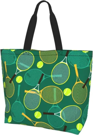 ASYG Tennis Tote Shoulder Bag Sport Grocery Bags Storage Handle Shopping Bag Tennis Portable Bag