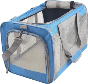 ATVobi Portable Cat Carrier for Small to Large Cats - Soft, Airline Approved, Blue