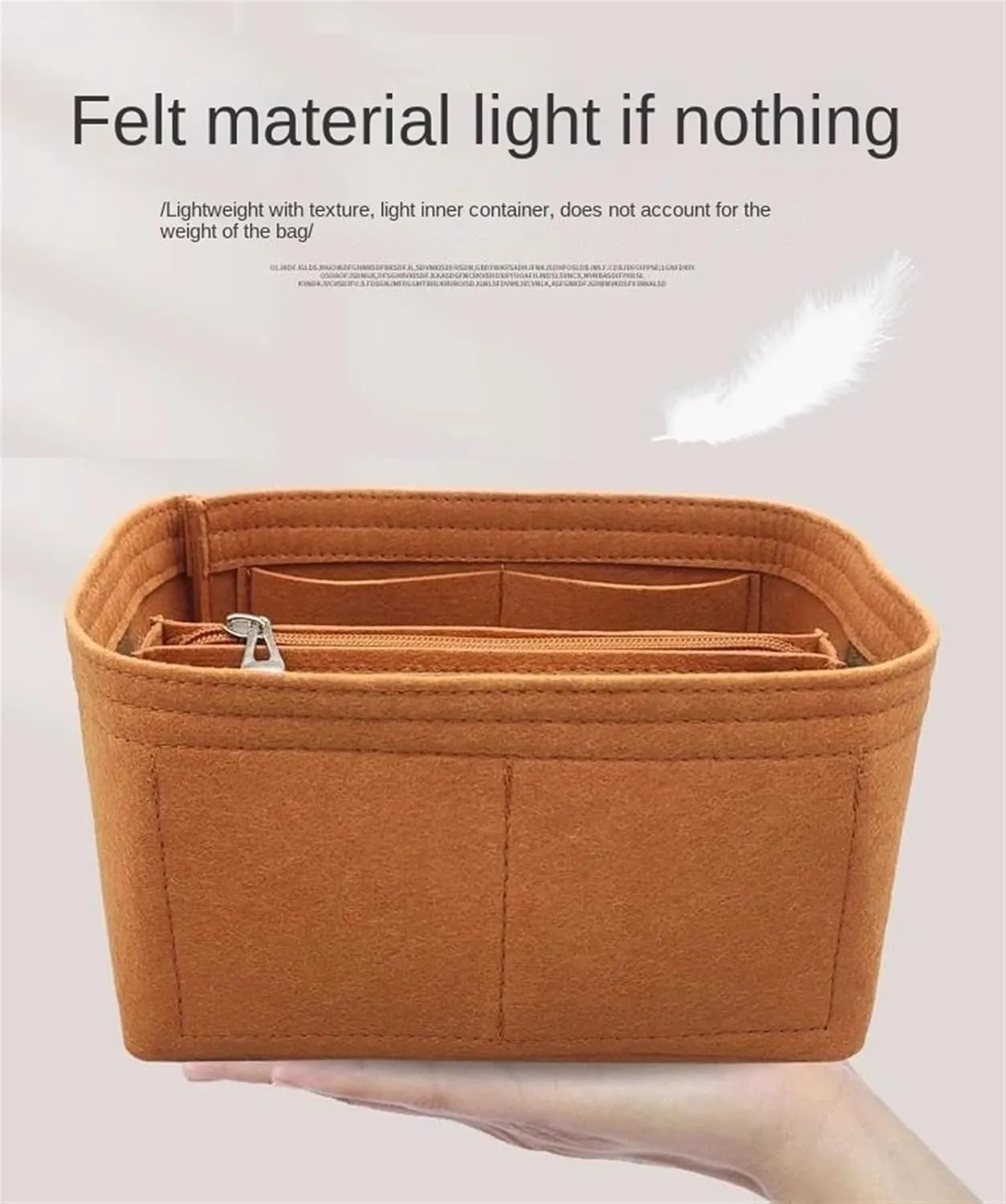 Bag Organizer Liner Storage Bag Bag Storage Insert Portable Makeup Bag for Hermes Picotin18/22/26(Beige A,Picotin 22)