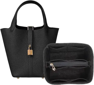 Bag Organizer Liner Storage Bag Bag Storage Insert Portable Makeup Bag for Hermes Picotin18/22/26(Black B,Picotin 22)