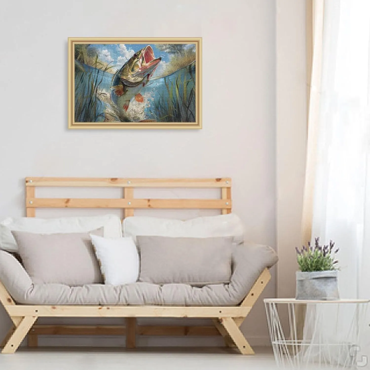 Bass Fish Jigsaw Puzzle 500 Piece Jigsaw Puzzle for Adults, Challenging Puzzle Perfect for Game Nights, Finished Puzzle Size is 29.5x19.7 in